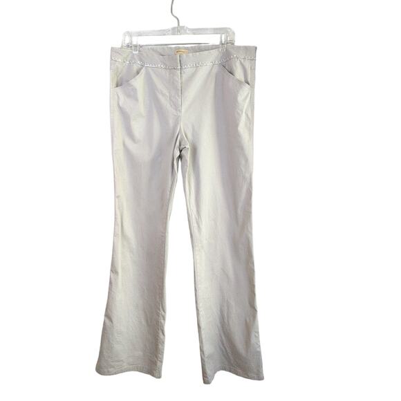 Elevenses Pants Womens 14 Tall Gray Flare Wide Leg Stretch - Picture 1 of 10